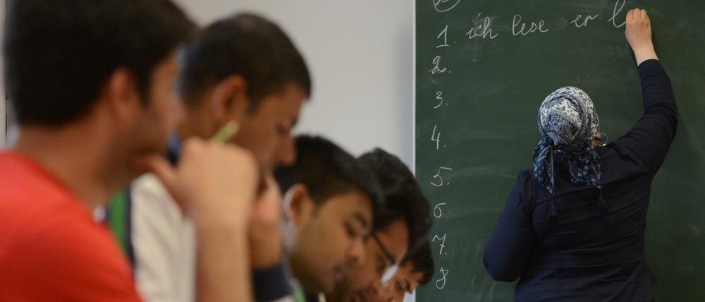 Deutschunterricht für Asylbewerber in Schwäbisch Gmünd.