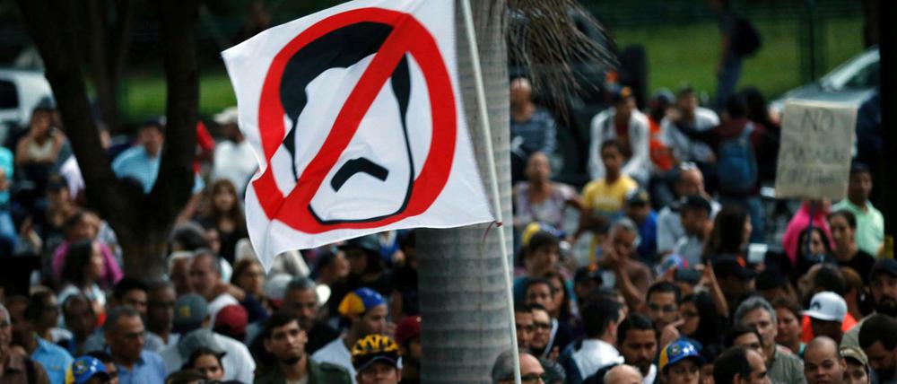 Ein Anti-Regierungs-Demonstranten in Caracas.