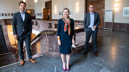 Steffen Krach, Sabine Kunst und Michael Müller (von links nach rechts), 