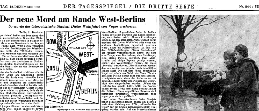 So berichtete der Tagesspiegel im Dezember 1961.