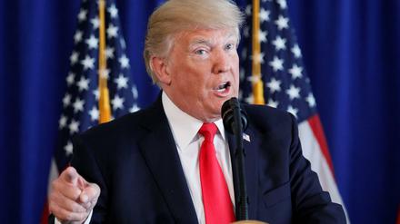 Präsident Donald Trump während einer Pressekonferenz am Samstag. 