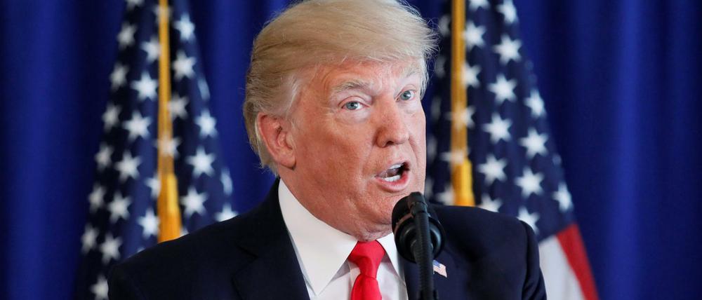 Präsident Donald Trump während einer Pressekonferenz am Samstag.