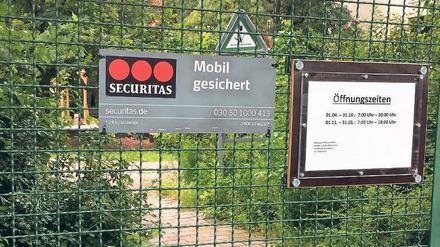 Abgeschlossen. Der Spielplatz am Heinrich-Zille-Park.