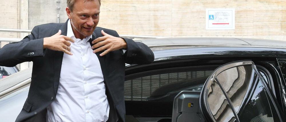 FDP-Bundesvorsitzender Christian Lindner am 09.08.2017 beim Berliner Coworking-Unternehmens «The Place Berlin»
