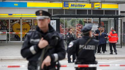 Der Tatort: ein Supermarkt in Hamburg-Barmbek.