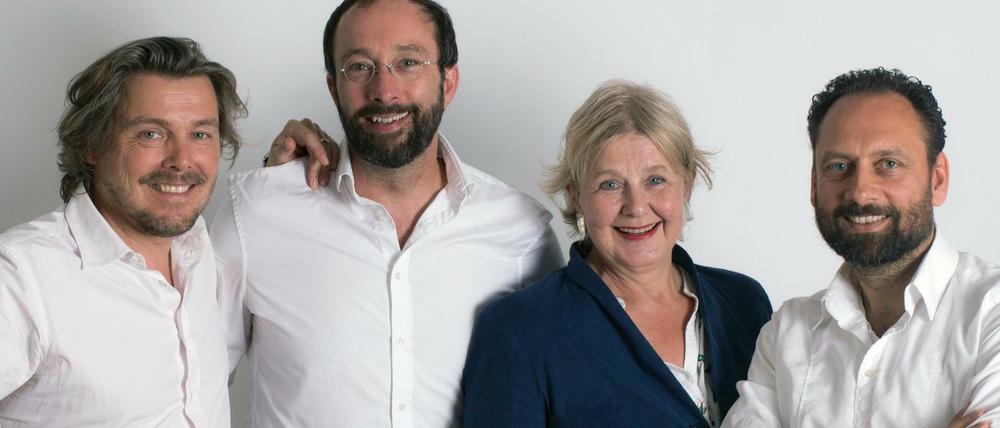 Das Quartett für den Deutschen Pavillon der Architektur-Biennale 2018: Marianne Birthler und v.l., Lars Krückeberg, Wolfram Putz und Thomas Willemeit von Graft Architekten. 