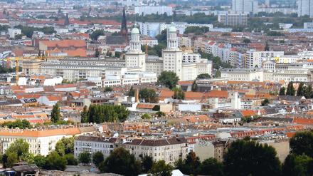 Die Skyline von Berlin.