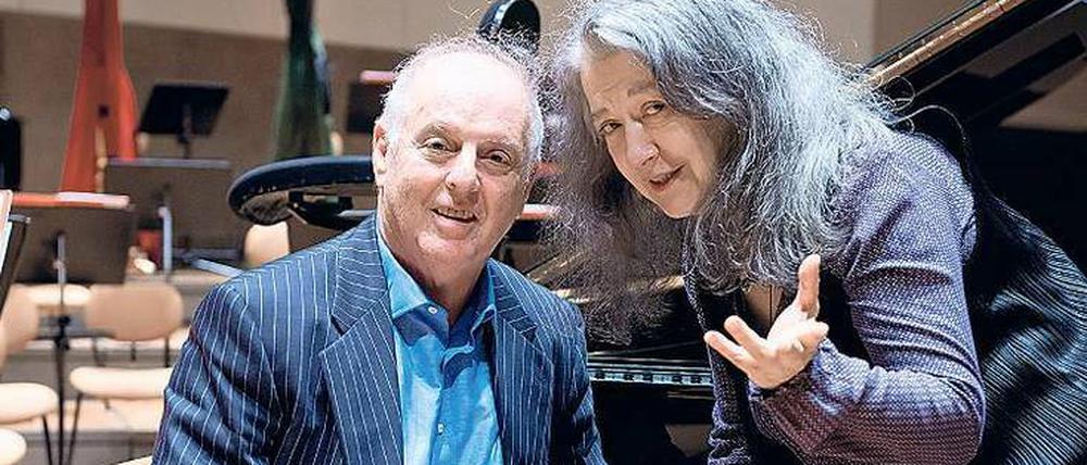 Martha Argerich und Daniel Barenboim bei den Proben.