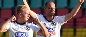 Ohne Zwei. Kai Pröger (links) wechselte vom BFC zu Rot-Weiss Essen, Christof Köhne beendete seine Karriere.