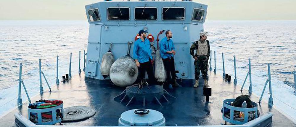 Flüchtlingsretter im Einsatz auf dem Mittelmeer.