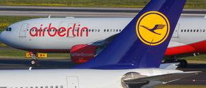 Lufthansa und Air Berlin - ein Bild aus Tagen der Konkurrenz.