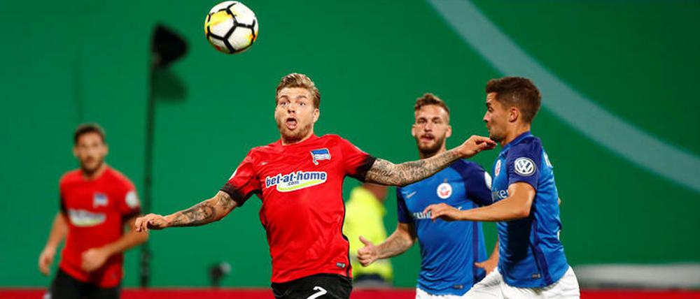 Alexander Esswein hätte im Pokal beim FC Hansa beinahe sogar ein Tor erzielt.