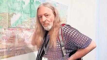 Michael Golz bei seiner Ausstellung in Lausanne. 