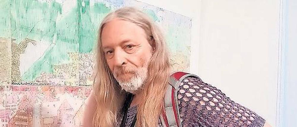 Michael Golz bei seiner Ausstellung in Lausanne. 