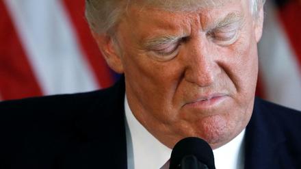 Donald Trump auf einer Pressekonferenz.