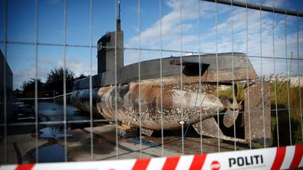 Das U-Boot des dänischen Ingenieurs Peter Madsen im Hafen von Kopenhagen (Dänemark) 