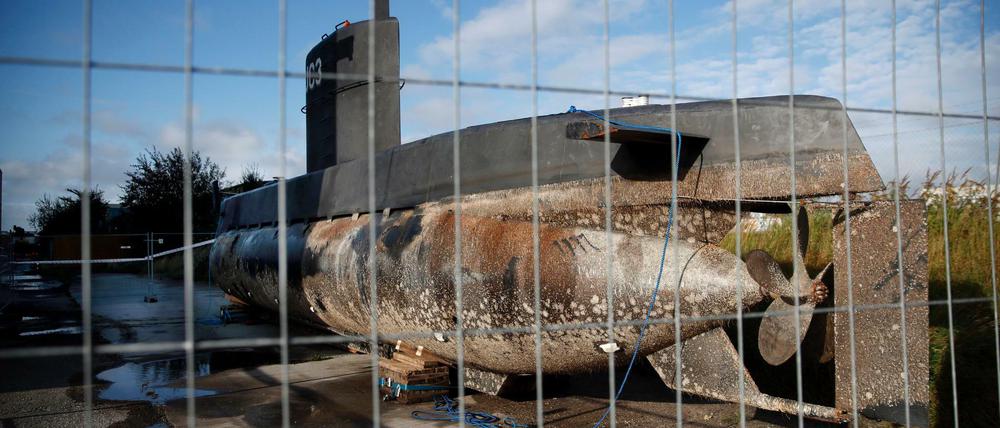Das U-Boot des dänischen Ingenieurs Peter Madsen im Hafen von Kopenhagen (Dänemark)