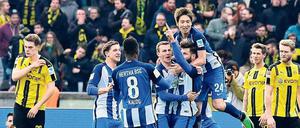 So kann es gehen. In der vergangenen Saison gewann Hertha im Olympiastadion 2:1 gegen Dortmund.