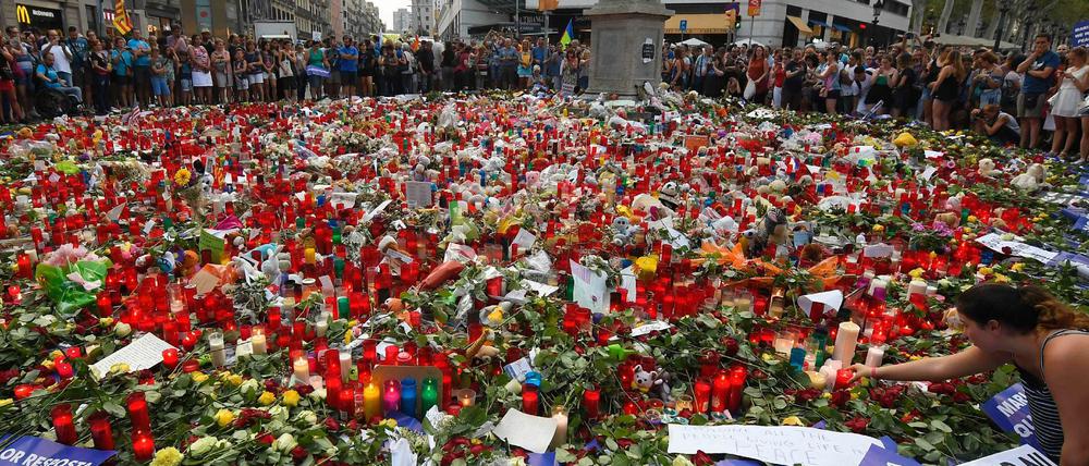 Gedenken an die Opfer der Anschläge in Barcelona 