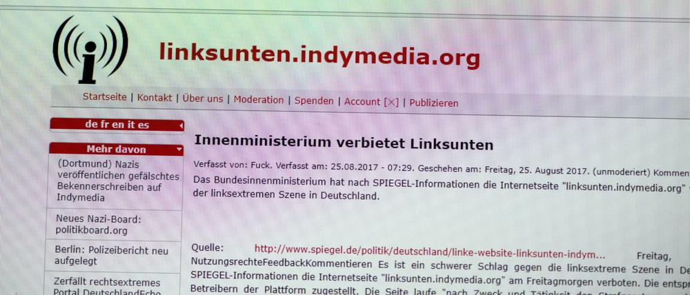 Die Internetseite «linksunten.indymedia.org» wurde verboten.