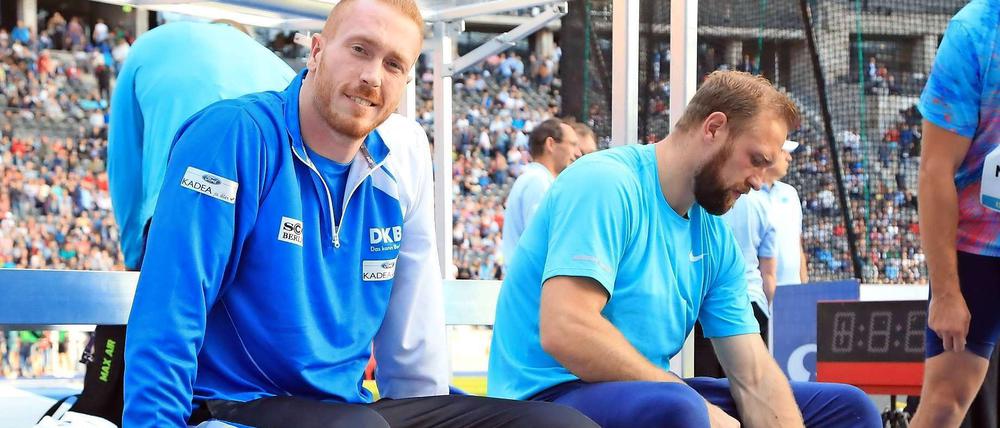 Robert Harting (rechts) und Bruder Christoph kamen am Sonntag nicht an die 67,18 Meter ihres polnischen Dauerrivalen Piotr Malachowski heran.