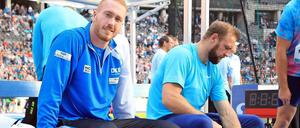 Robert Harting (rechts) und Bruder Christoph kamen am Sonntag nicht an die 67,18 Meter ihres polnischen Dauerrivalen Piotr Malachowski heran.