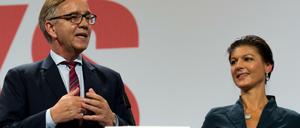 Linken-Wahlkämpfer Sahra Wagenknecht, Dietmar Bartsch. 