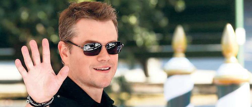 Matt Damon, in Venedig gleich mit zwei Wettbewerbsfilmen vertreten, bei seiner Ankunft am Lido.