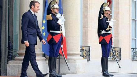Auf die Unternehmen zugegangen. Frankreichs Präsident Macron – hier am Elysée-Palast in Paris – hat viel Kraft in die Arbeitsmarktreform investiert. 