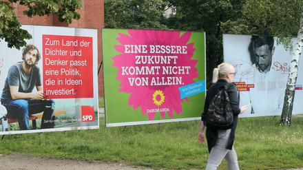 Buntes Angebot. Wahlplakate bestimmen in diesen Tagen das Berliner Straßenbild.