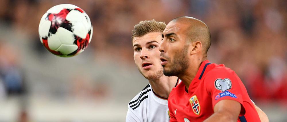 Der Mann des Abends. Timo Werner (hinten) erzielte zwei Tore.