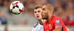 Der Mann des Abends. Timo Werner (hinten) erzielte zwei Tore.