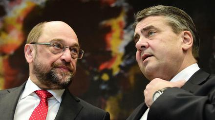 SPD-Kanzlerkandidat Martin Schulz (links) und Außenminister Sigmar Gabriel.