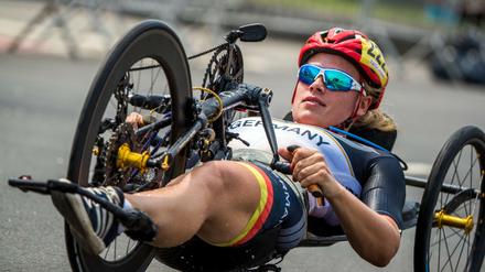 Die deutsche Handbikerin Christiane Reppe bei den Paralympics in Rio.
