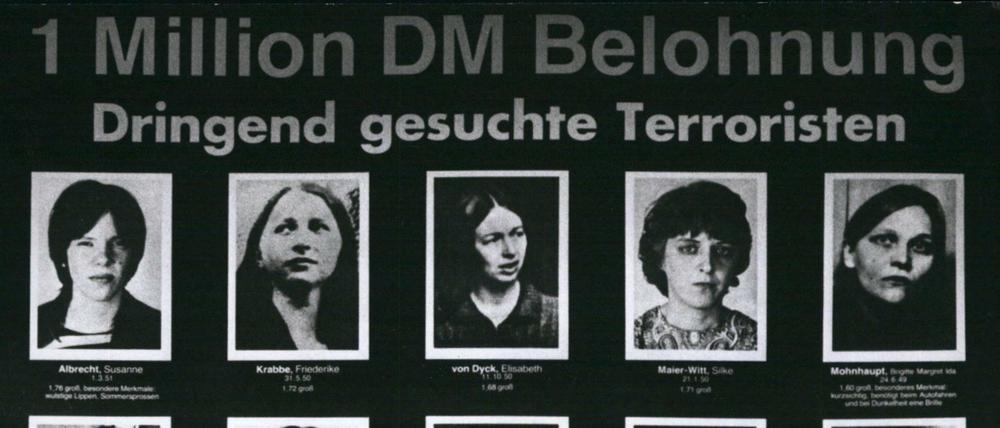 Ein Fahndungsplakat aus den späten 70er Jahren.
