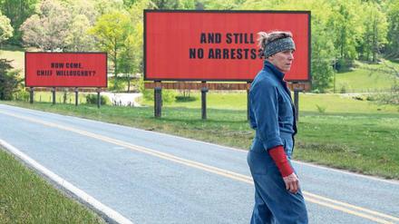 Kämpferin. Frances McDormand sucht als Mutter in „Three Billboards Outside Ebbing, Missouri“ mit Plakaten nach dem Mörder ihrer Tochter. 