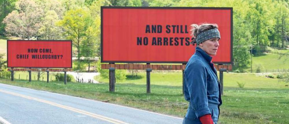 Kämpferin. Frances McDormand sucht als Mutter in „Three Billboards Outside Ebbing, Missouri“ mit Plakaten nach dem Mörder ihrer Tochter.