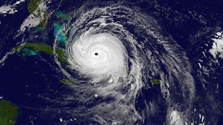 Satellitenaufnahmen von Hurrikan «Irma" über den Bahamas. 