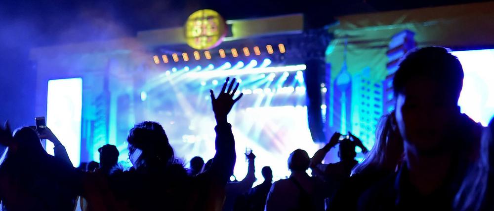 Festivalbesucher am Samstagabend in Hoppegarten.