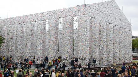 Stand offenbar kurz vor der Pleite: Die Documenta in Kassel, hier das Parthenon der Bücher.