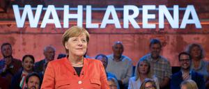 Die Kanzlerin in der Wahlarena.