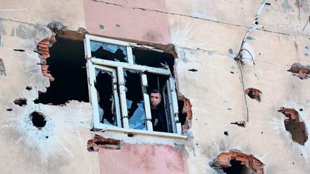 Zeichen der Zerstörung. Ein Haus im Sur-Bezirk von Diyarbakir nach Zusammenstößen türkischer Sicherheitskräfte mit militanten Kurden im Dezember 2015.