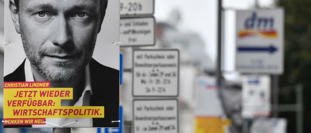 Ein Wahlplakat der FDP. 