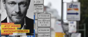 Ein Wahlplakat der FDP. 
