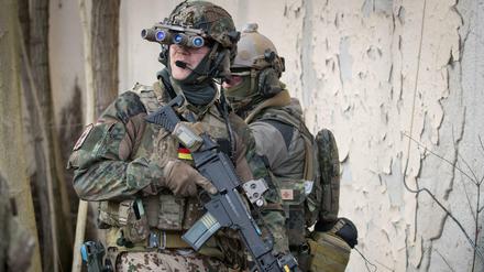 Spezialtruppen der Bundeswehr bei einer Trainingseinheit.