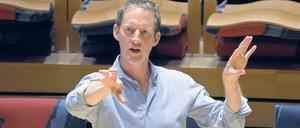 Drama muss sein. Justin Doyle probt Monteverdis "Marienvesper" für sein Antrittskonzert im Pierre Boulez Saal.
