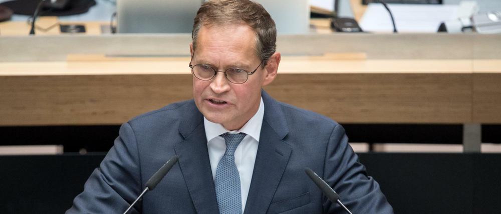 Michael Müller (SPD), Regierender Bürgermeister von Berlin, spricht am 14.09.2017.
