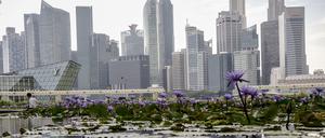 Die Skyline der Innenstadt von Singapur.