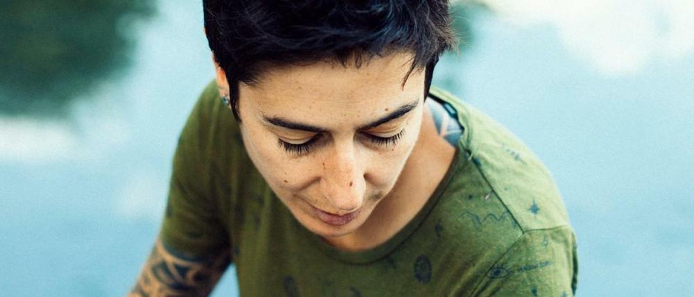 Dunja Hayali in Kreuzberg.