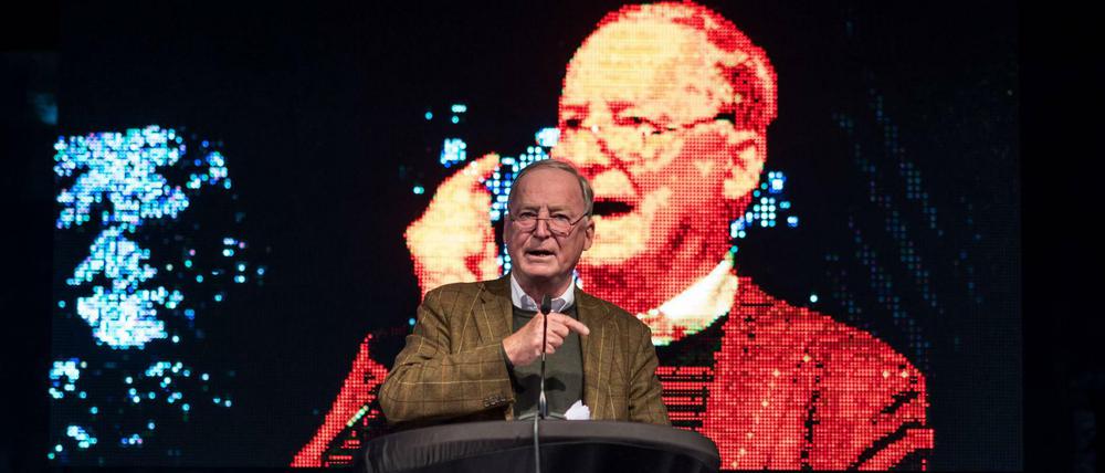 Alexander Gauland auf einer Wahlveranstaltung der AfD in Magdeburg.